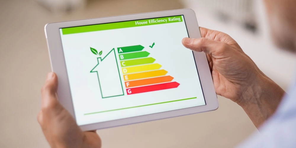 KfW-Förderung: Energieeffizienz eines Hauses auf dem Tablet 